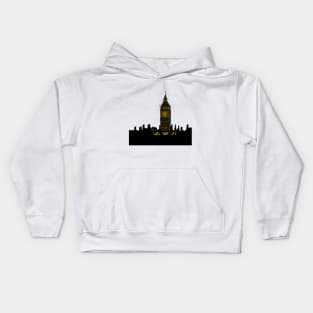 Big Ben and rooftops of London Silhouette Kids Hoodie